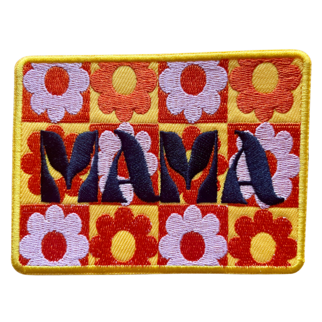 Retro Flowers XL Mama Patch