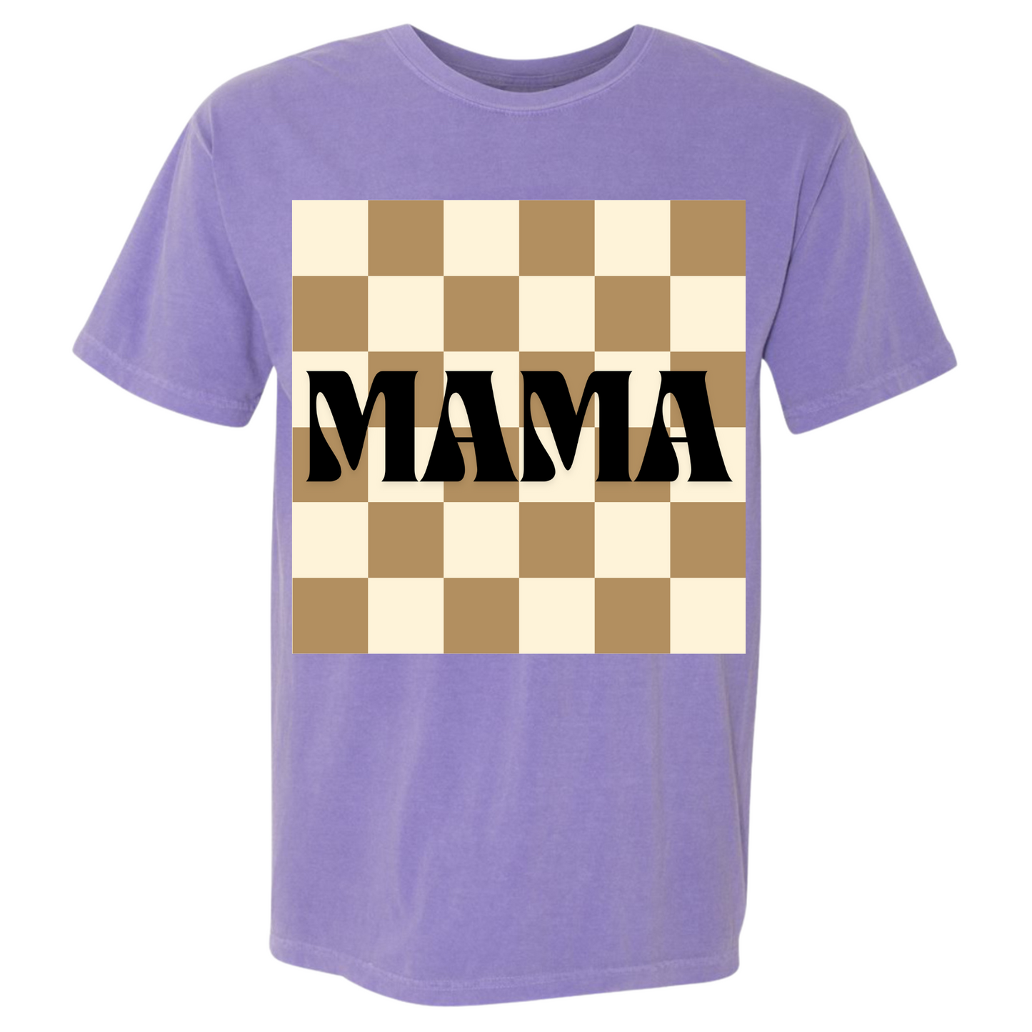 Mama Checkered Comfort Colors T-Shirt