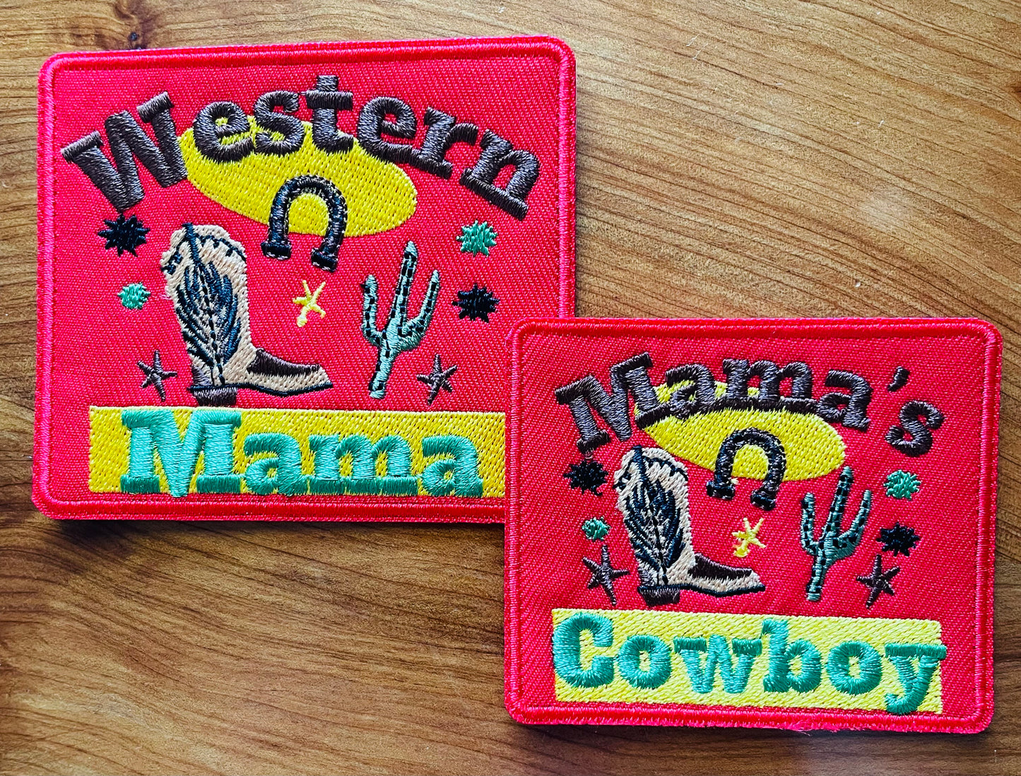 Mama & Mini Western Mama & Mama’s Cowboy Matching Trucker Hat Patches
