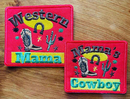 Mama & Mini Western Mama & Mama’s Cowboy Matching Trucker Hat Patches