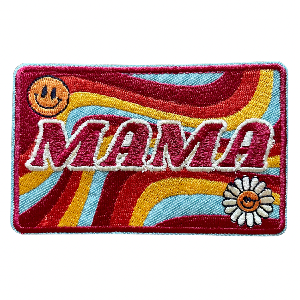 Retro Mama Smiley Trucker Hat Patch
