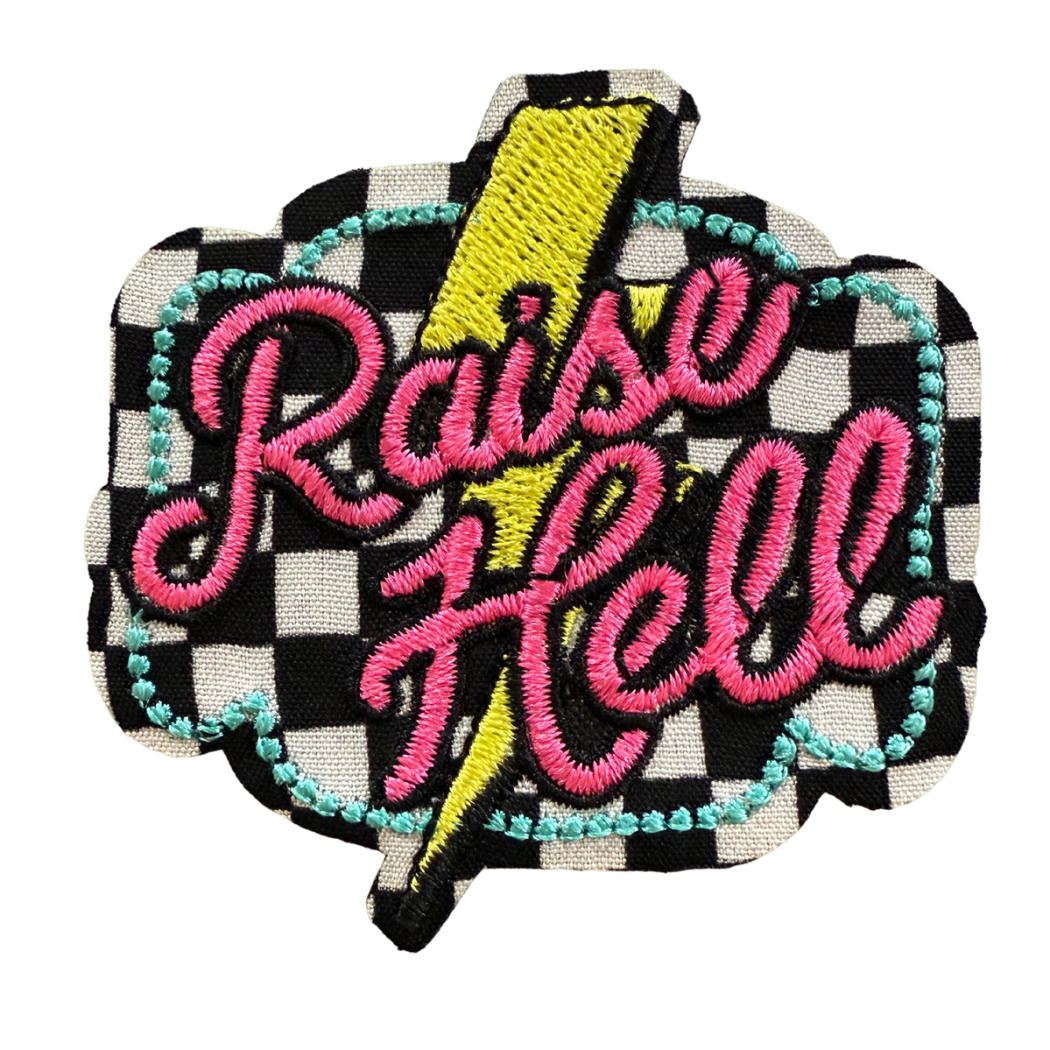 Raise Hell Checkered Trucker Hat Patch