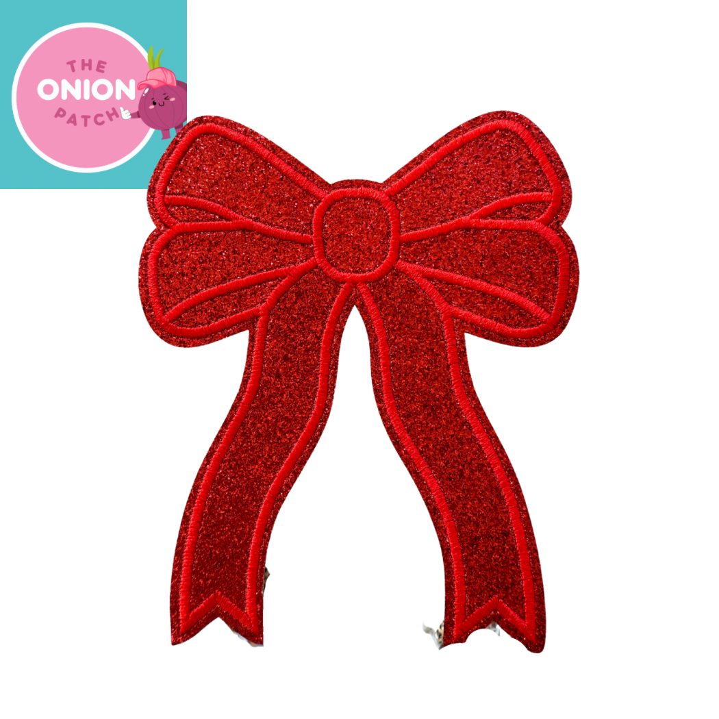 Glitter Bow Trucker Hat/TShirt/Sweatshirt Patch