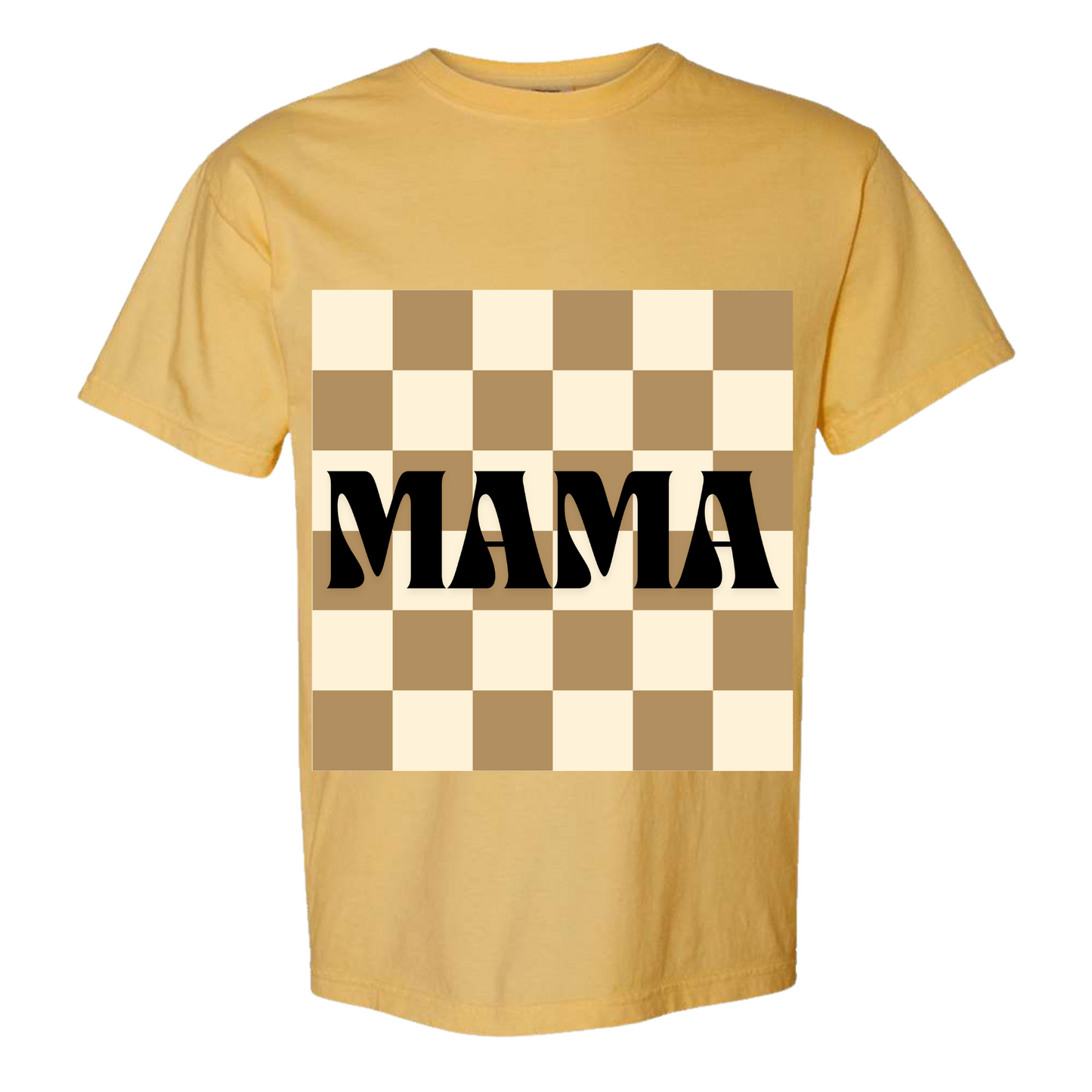 Mama Checkered Comfort Colors T-Shirt