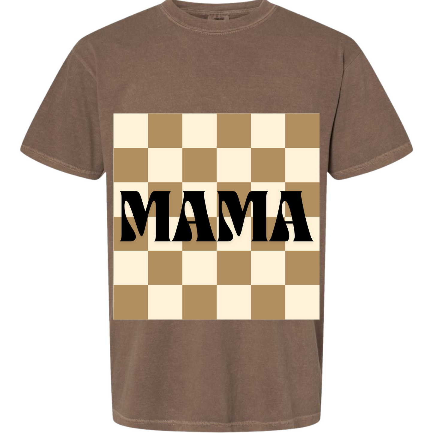 Mama Checkered Comfort Colors T-Shirt
