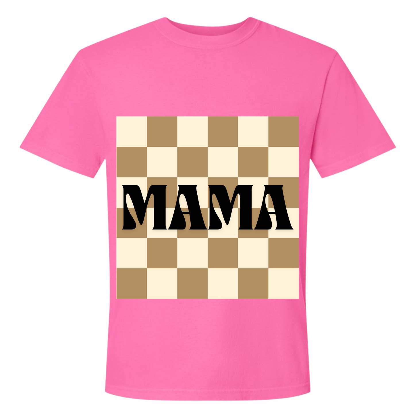 Mama Checkered Comfort Colors T-Shirt