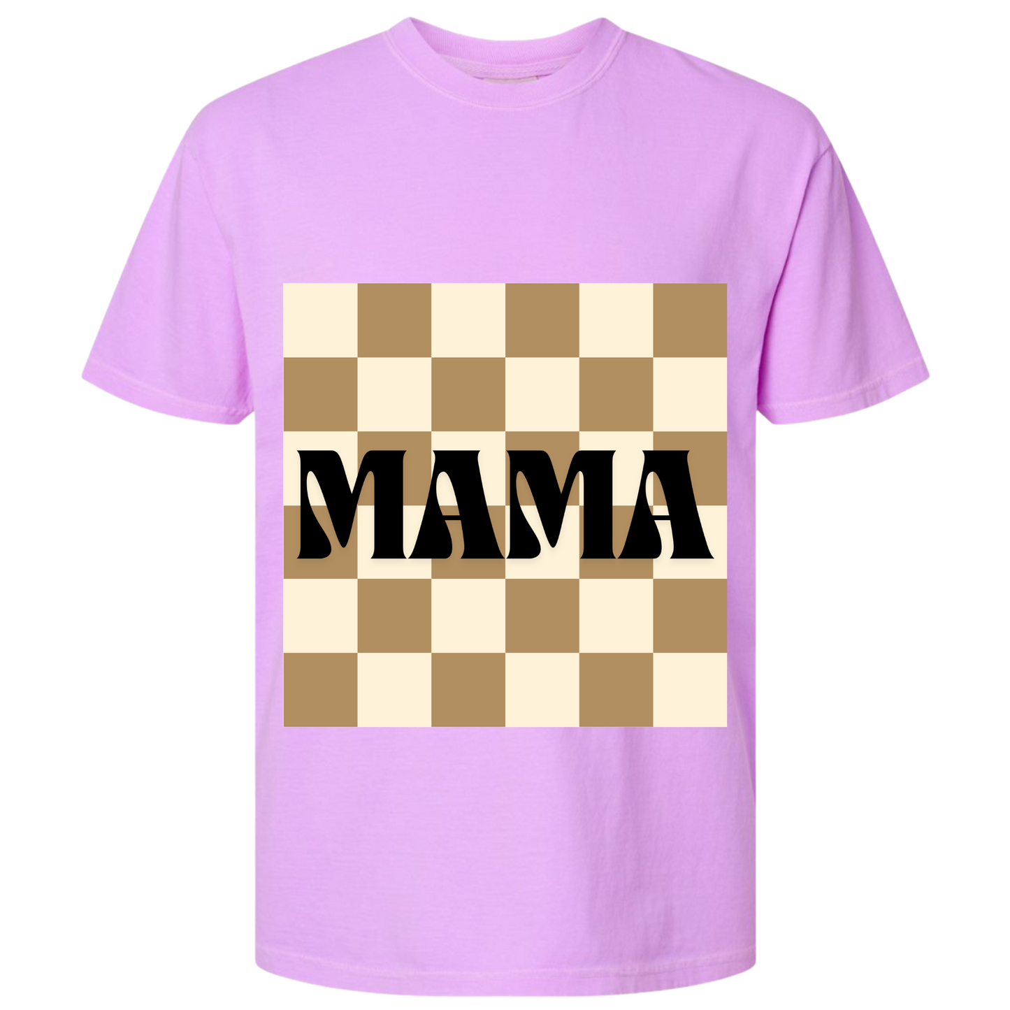 Mama Checkered Comfort Colors T-Shirt