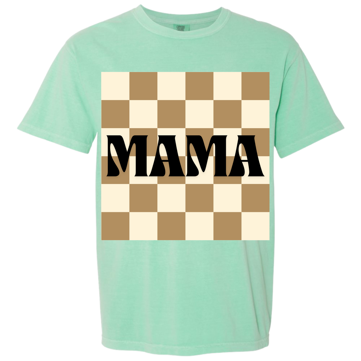 Mama Checkered Comfort Colors T-Shirt