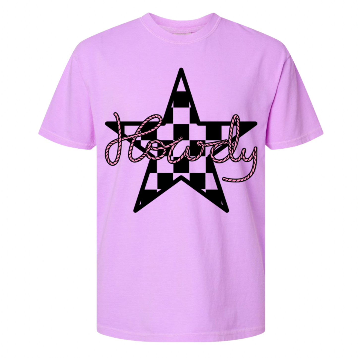 Howdy Checkered Star Comfort Colors T-Shirt