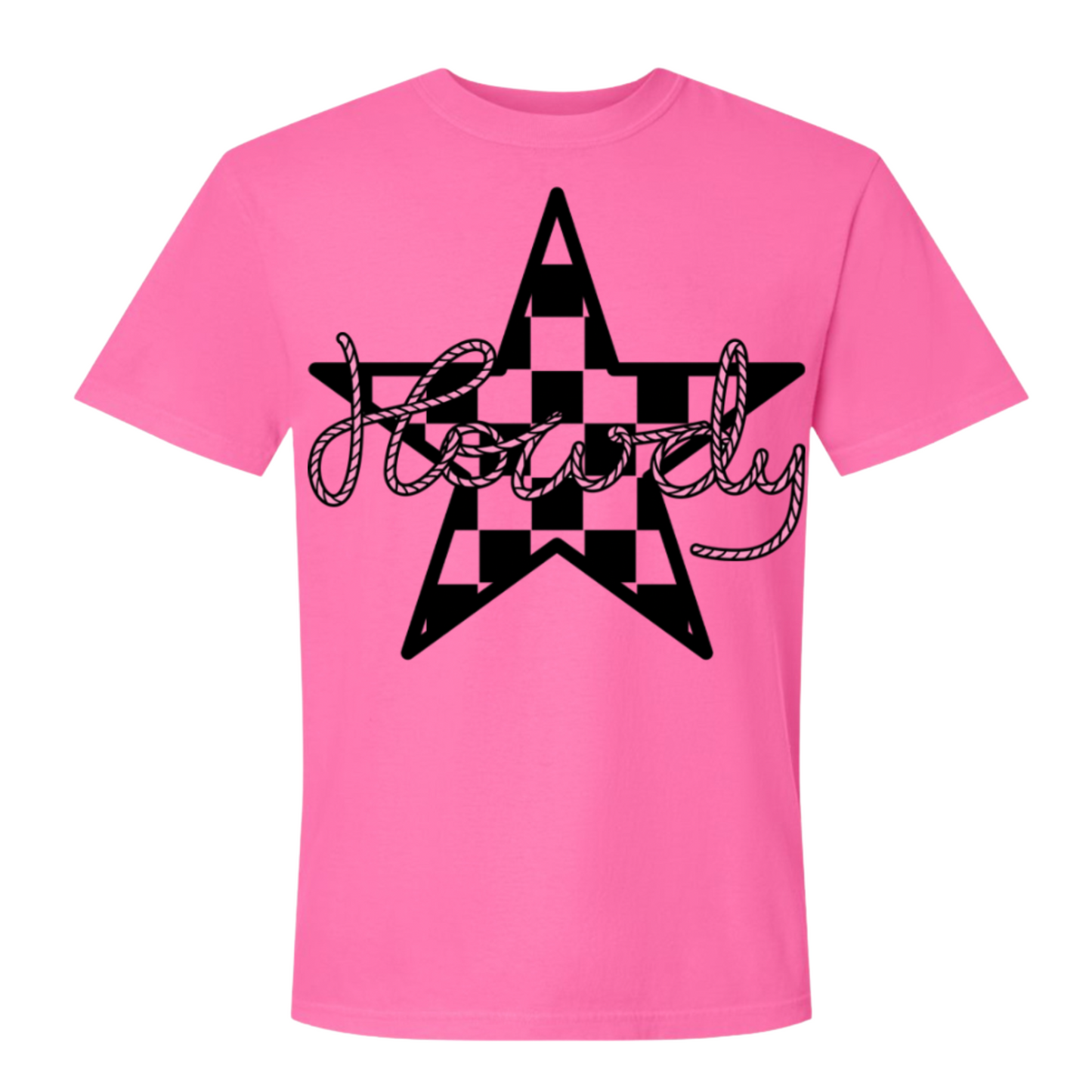 Howdy Checkered Star Comfort Colors T-Shirt