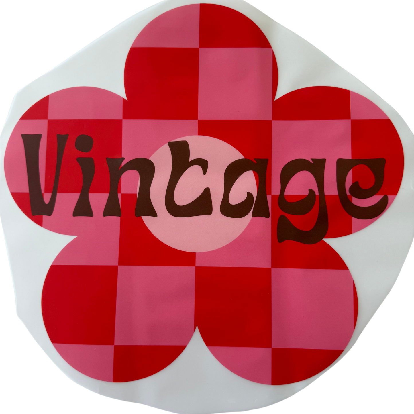 Vintage Checkered Flower DTF T-Shirt Transfer