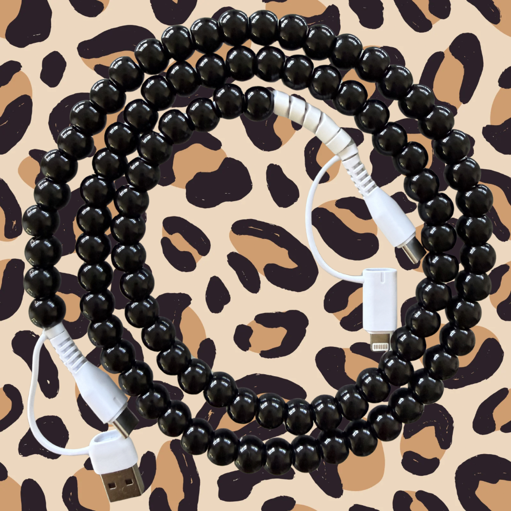 Black Beaded 4-in-1 Fast Charging Cable