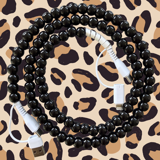 Black Beaded 4-in-1 Fast Charging Cable